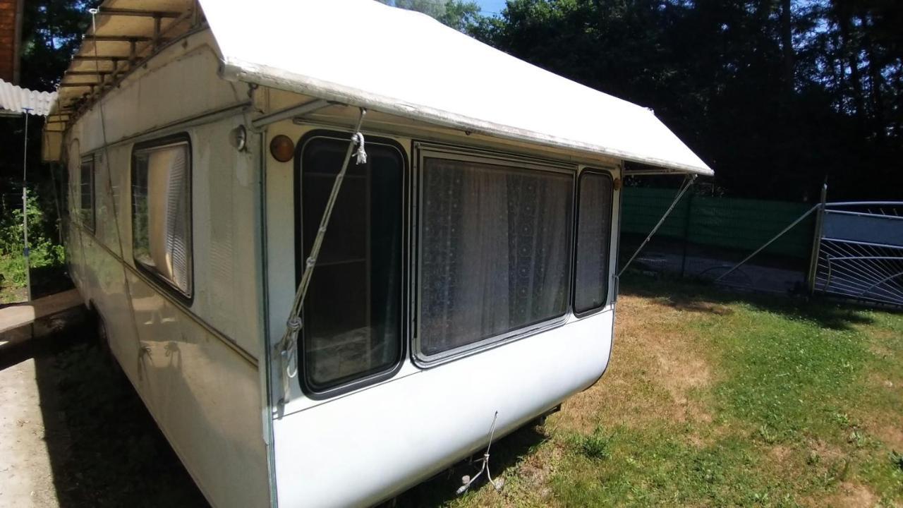 Geraumiger Wohnwagen Unter Baumen Neben Mur-Stausee Feldkirchen bei Graz Exterior foto